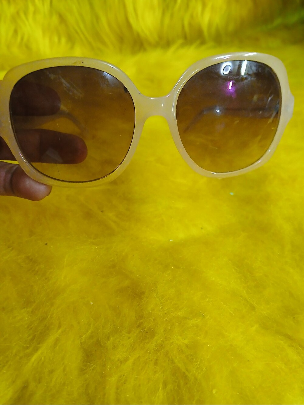 Calvin Klein Light Frame Brown Lens Sunglasses